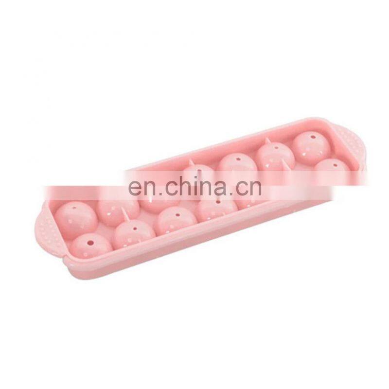 14 Grid 3D Round Balls Ice Molds Plastic Molds Ice Tray Home Bar Party Ice Hockey Holes Making Box Molds With Cover DIY Moulds