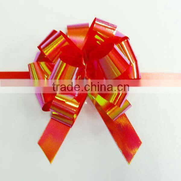 Pom Poms Pull Bow, customized pull bows for Decoration, printed ribbon bow