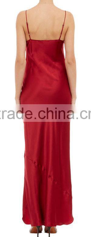 Manufacturer supply satin clothing night long red dress wholesale woman