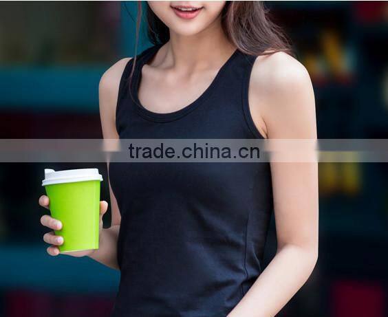 2015 100% cotton tank top,high quality stringer tank top,stringer vest for ladies