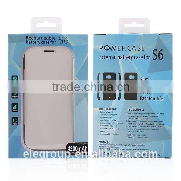 power charger case for samsung galaxy, for samsung galaxy s6 edeg 4200mAh, case power bank