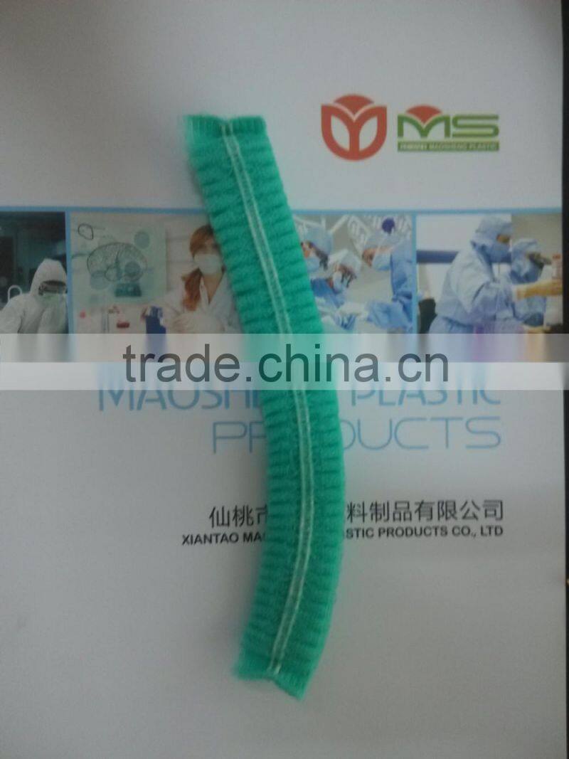 disposable non woven hairnets single elastic blue 10gsm PP