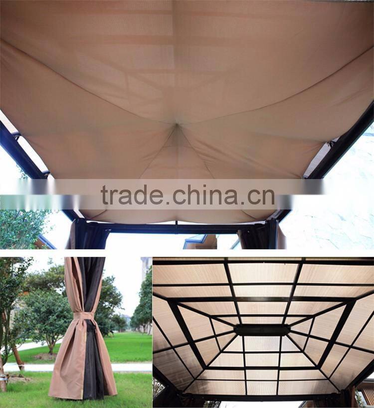 Four Corners Gazebo Garden With Mosquito Nets PVC Plastic Hardtop Polycarbonate Gazebo