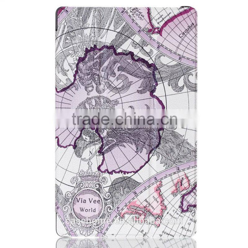 Map smart leather case for amazon new fire HD10 2015, new fire HD10 smart cover