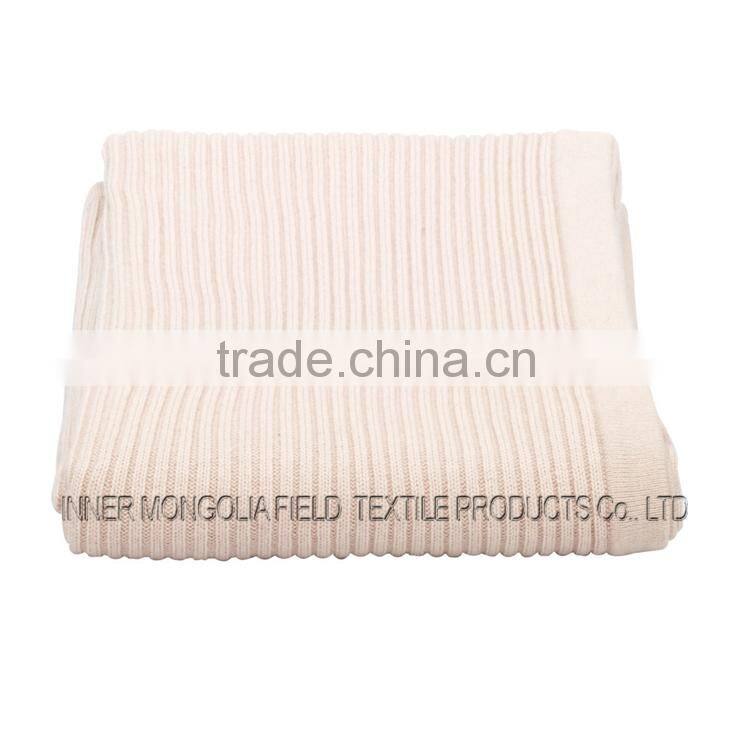 Luxurious Fine Cashmere Rib Knit China Blanket