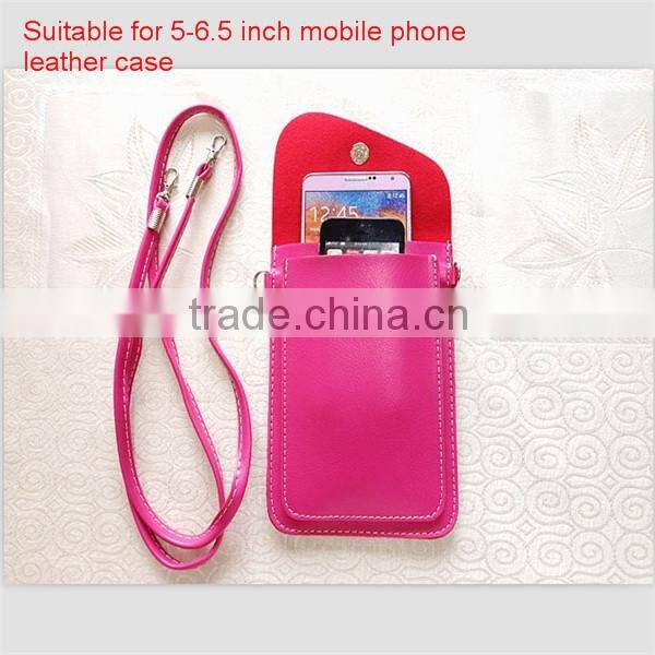 Universal leather case for 5-6.5 inch mobile phone case