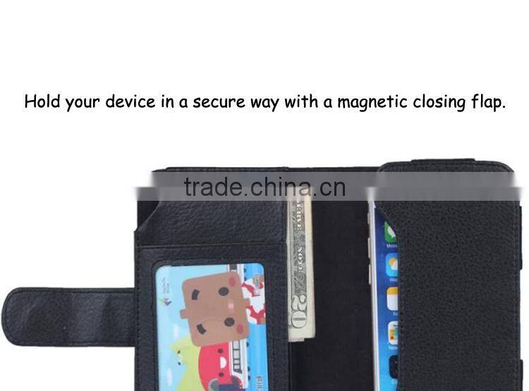 Hot Products For 2016 Sublimation Universal Leather Case Cover For Android 5 Inch Leather Case Slim Phone Cardholder Wallet Case