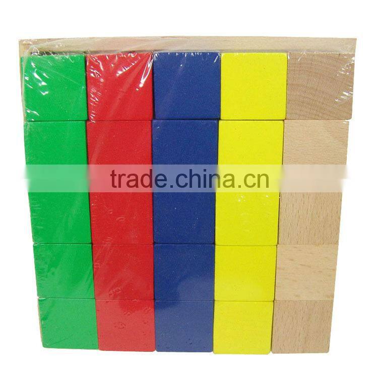 Preschool Educational Teaching Aids Wooden Toy 25pcs Cubes With Tray Education Sets