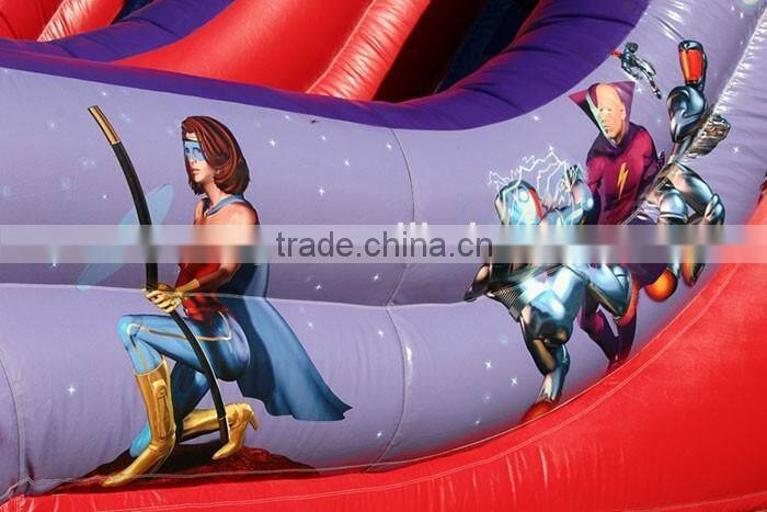 Clearance commercial grade inflatable water slides,Superhero water slide inflatable slide giant