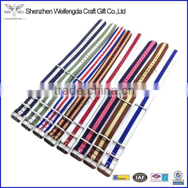 Assorted Color Nato Watch Strap With IP Gold Rose buckle