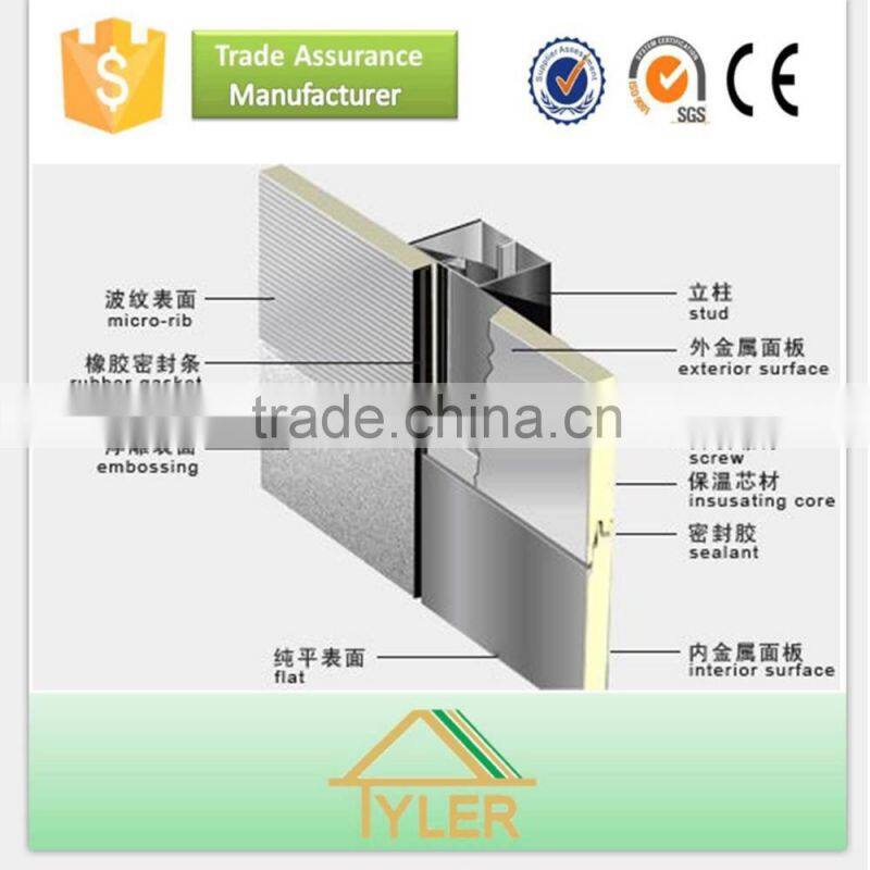 Color Steel Polyurethane Sandwich panel for wall and roof