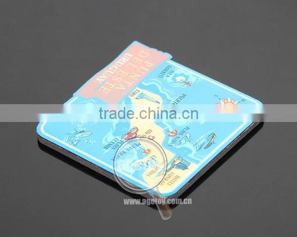 Rubber Magnet Stainless Steel Metal Custom Uruguay Sandbeach Map Printing Tourist Souvenir Fridge Magnet