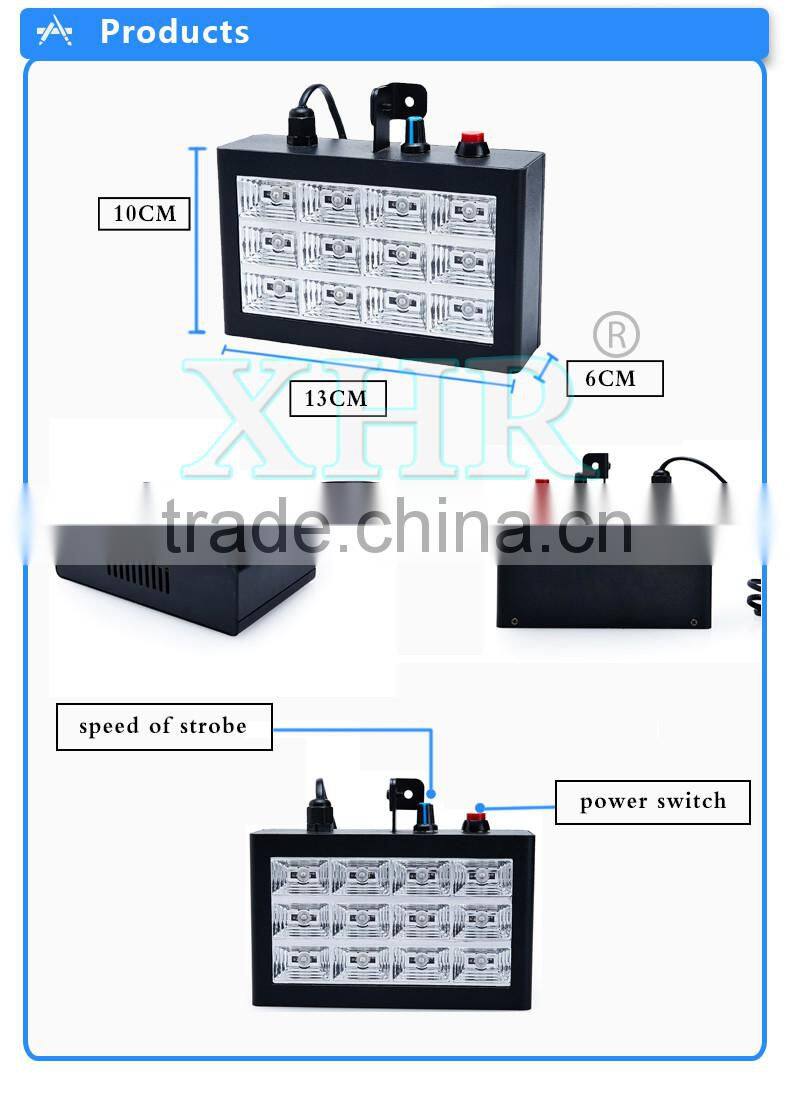 New Model Mini Strobe Light 12pcs Sound Control Mini Grille Strobe Light