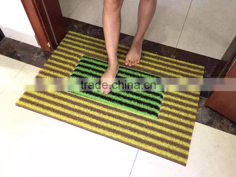 ribbed pvc coil carpet double color beautiful mat