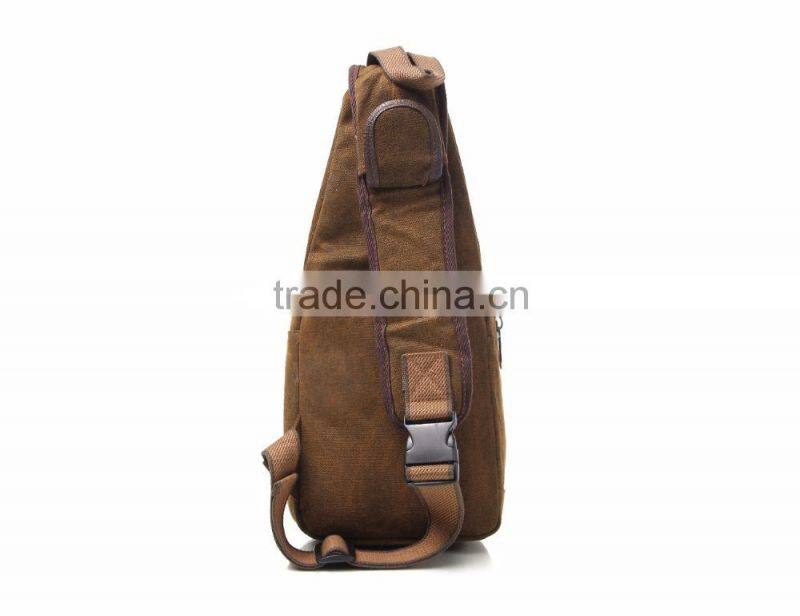 Factory price qualified portable canvas chest bag with compartment