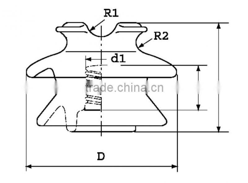 High voltage pin type porcelain polymer insulator