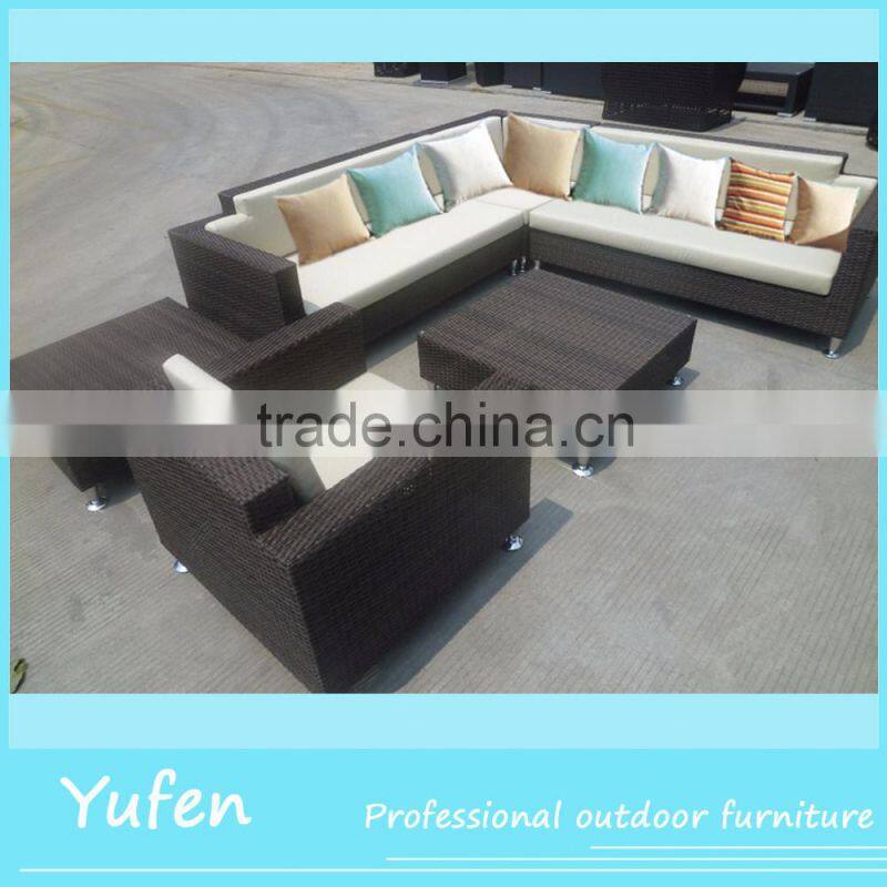 Cheap fancy outdoor furniture high back rattan sofa set