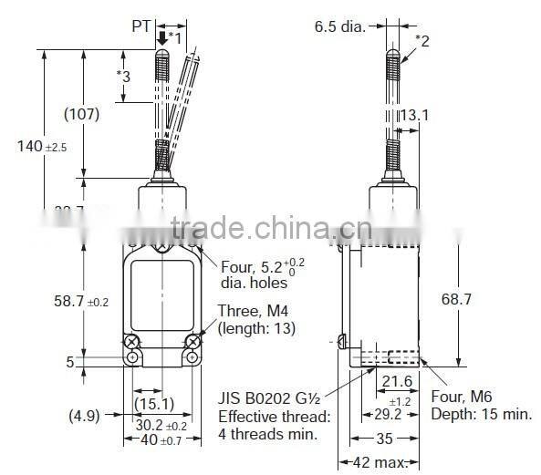 CE approved High temperature aluminium housing stainles steel coil spring limit Switch WLNJ