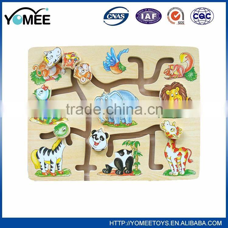 Unique design children Wooden happy housing puzzle game toy