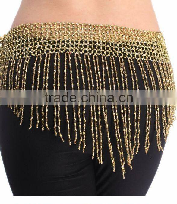 2016 Women Cheap Belly Dance Hip Scarf Gold and Silver 2 Colors Bellydance Chain Belt Egyptian Dance Wear Accessories for Sale