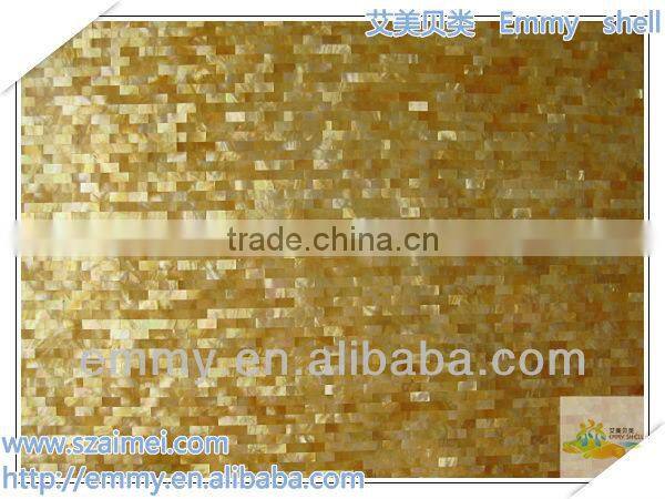 Brick yellow mother of pearl mosaic gold shell mosaic wall tile