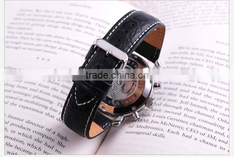 leather strap silver waterproof watch automatic men automatic watch watches men automatic