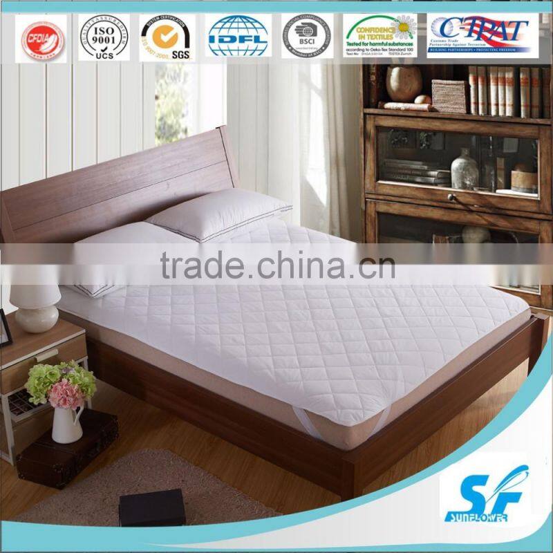 Wine red 100%cotton daimond quilting mattress protector with skirt