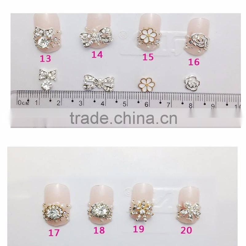3D Nail Art DIY Decoration Black & White Color Bow Flower &Snowflake Pattern Nail Rhinestone Stickers For Manicure Tools