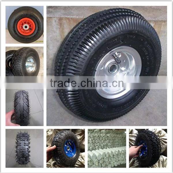 Made in china small pneumatic rubber wheel for hand trolley with metal rim