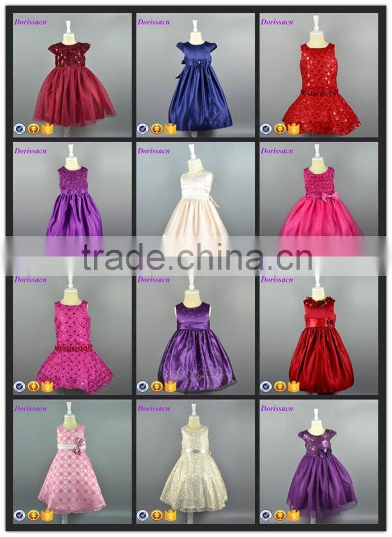 New Fashion White Flower Girl Dress Lace Satin Fabric Ruffle Patterns Wedding Baby Dress Children Communion Girl Dress 2-6 Years