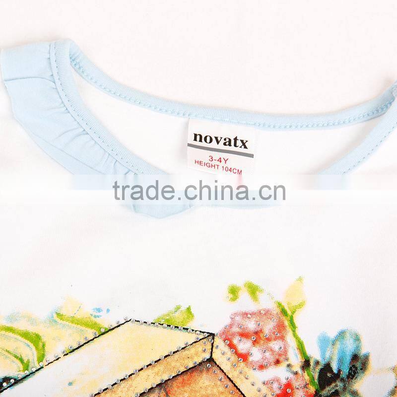 (F6849) 18m-6y nova printed floral t shirts cheaper clothes wholesale