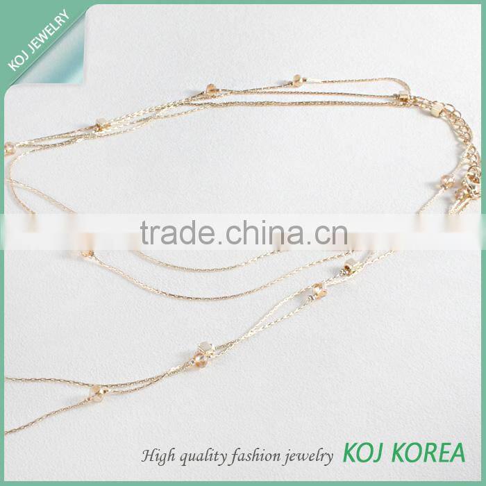 Chain style fashion Long necklace gold color