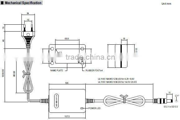 Meanwell dc switch power supply/16.8 ~ 30W Power Adaptor with Charging Function