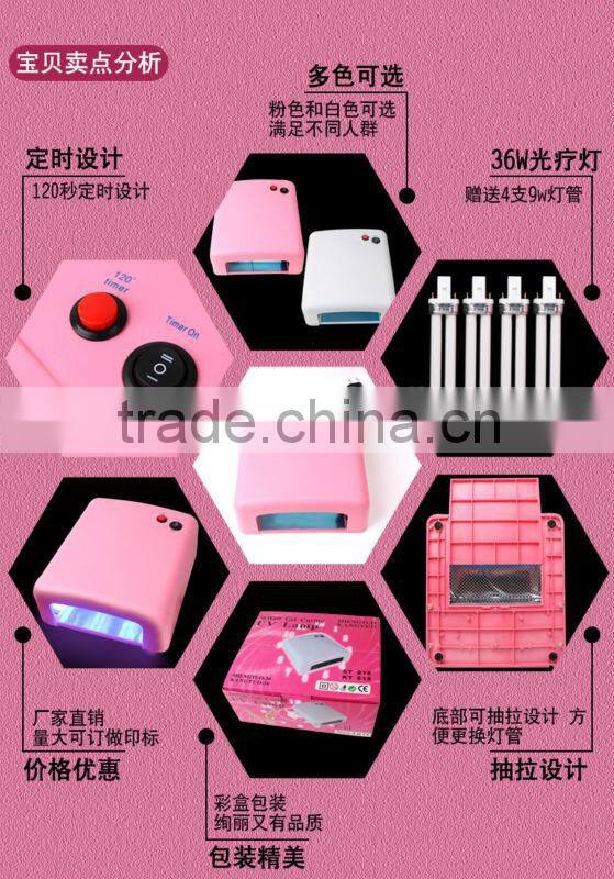 Professional Nail Art Good quality Pink and White 36W UV Lamp