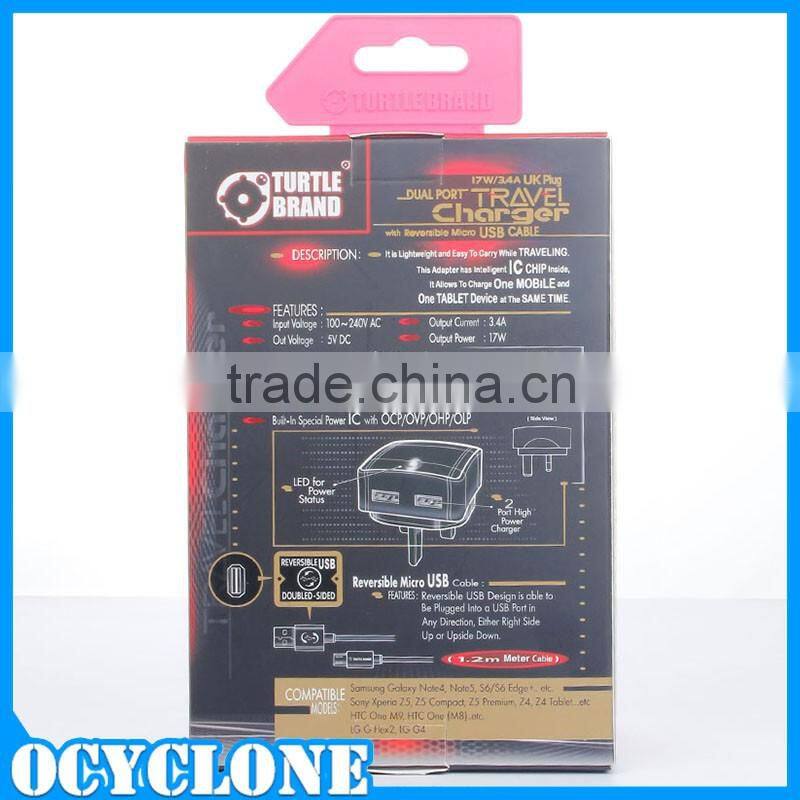 17W 3.4A UK plug Universal chargers for iphone 6 apple mobile phone