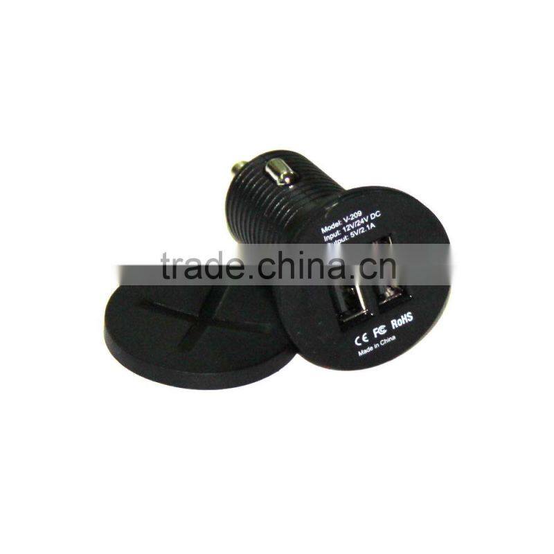 Mini Portable Dual USB Car Charger With OEM Logo