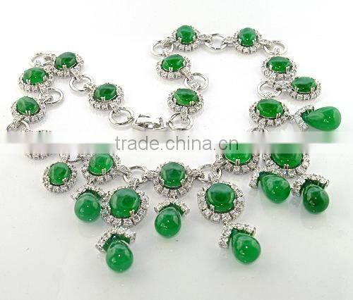 Rhodium Luxury jade necklaces sets