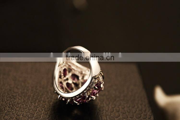 purple crystal ring diamond napkin ring, crystal stone rings