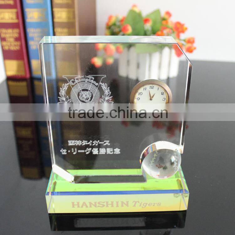 souvenior table crystal clock for office