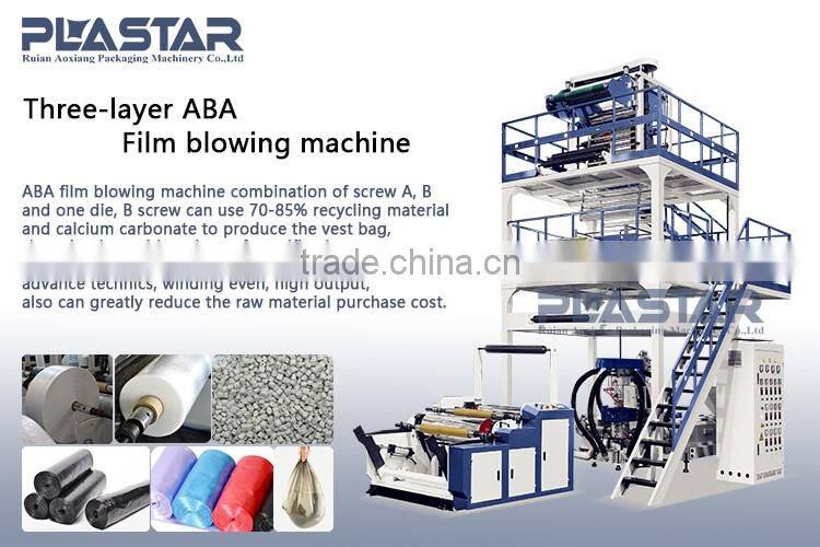 ABA Type Plastic film extrusion for HDPE and calcium carbonate