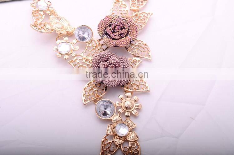 >>>2016 new arrival European style Collar Vintage Acessories Charm Flower Necklace earring classical jewelry sets/