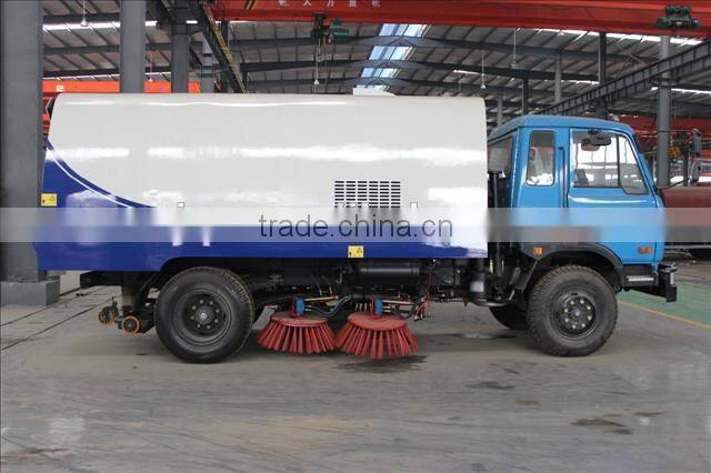 New arrival yellow color customized top sell dongfeng153 6cbm 6m3 garbage box street sweeper truck