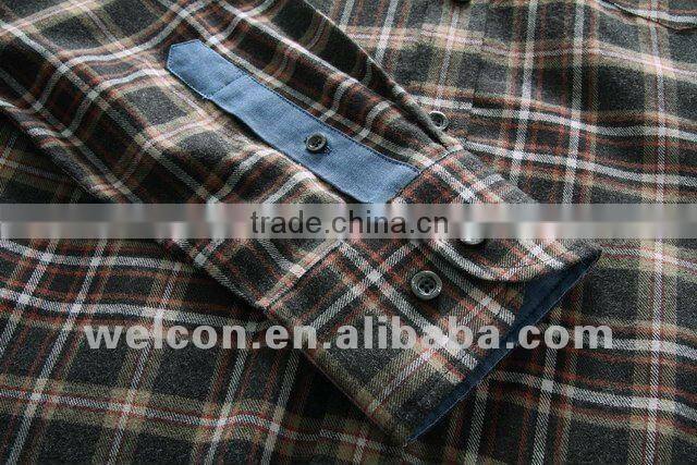 Latest men's 100% cotton long sleeve fashion casual classic colour plaid flannel shirts