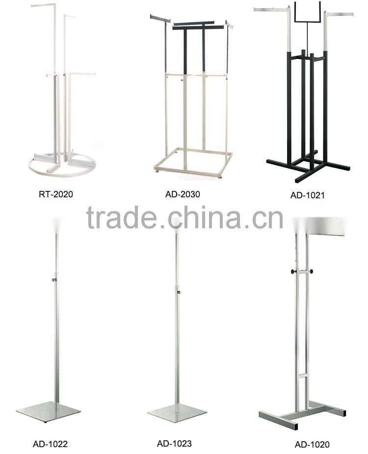 Stainless Steel Retail Tree Shaped 4 Way Clothing Display Rack