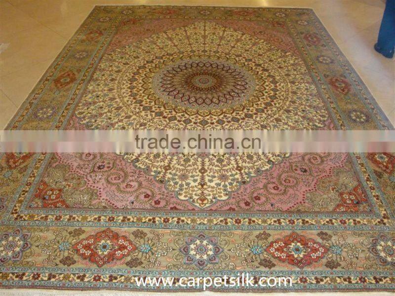 classic persian carpet/rug iranian qum design handmade silk carpet guangzhou company whosale