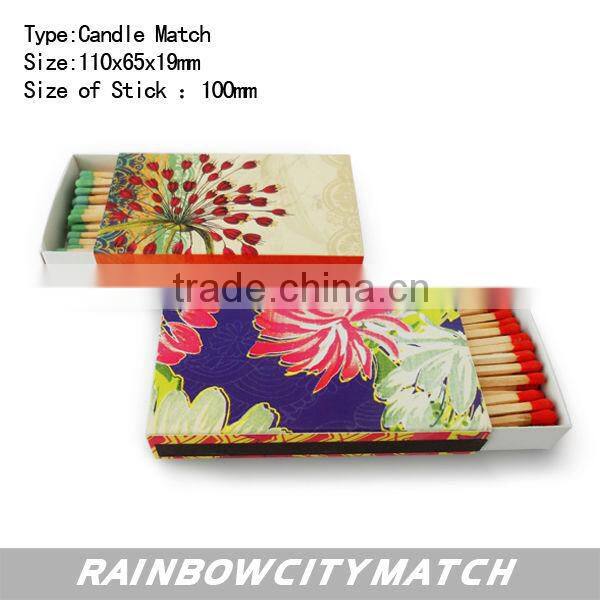 candle match in colorful printed box
