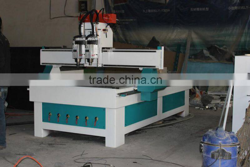 NEMA 23 step motor wood cnc router with 2 heads