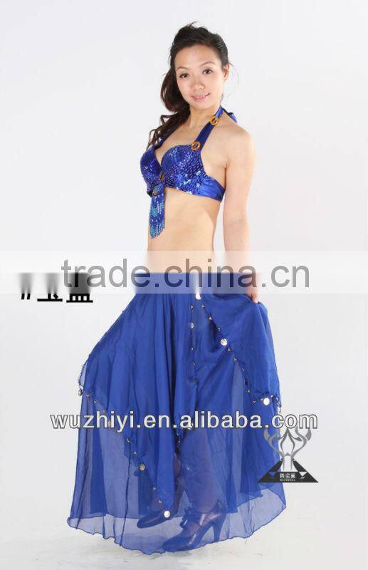 Belly Dance Skirt, Hot Rose Sexy Arab Cheap Chiffon Skirt of Belly Dance Wear,Belly Dancing Performance Skirt QZ007