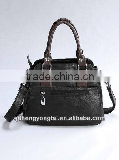 2016 most fashionable trend classic black handbag, unisex genuine leather bag