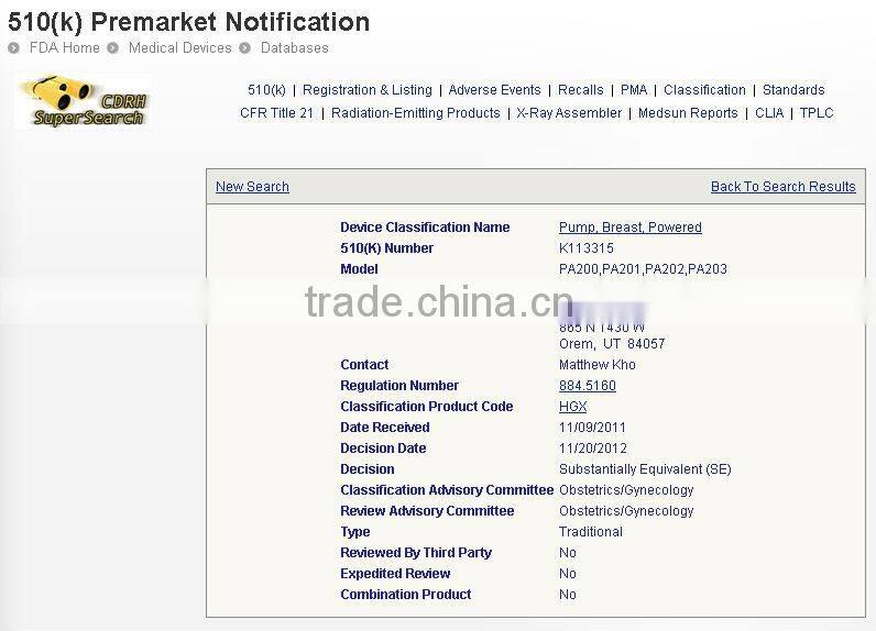 FDA approved LCD Electronic Breast Milk Pump Feeding Product